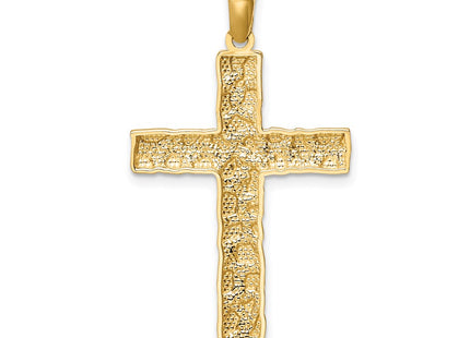 14K gold cross pendant, another view