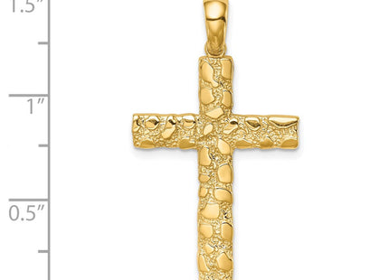 14K gold cross pendant, further view