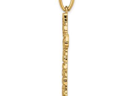 14K gold cross pendant, alternate view