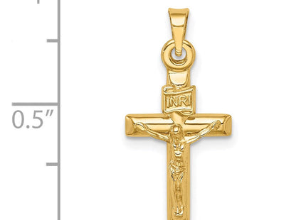 14K white gold crucifix pendant, further view