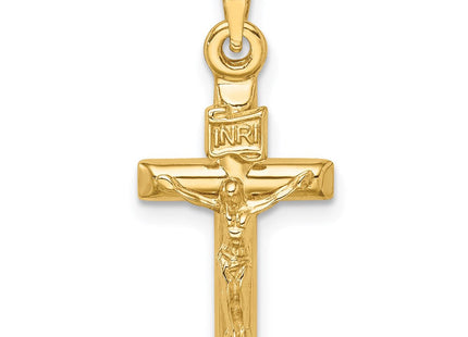 14K white gold crucifix pendant