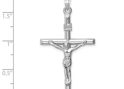 14K white gold crucifix pendant, another view