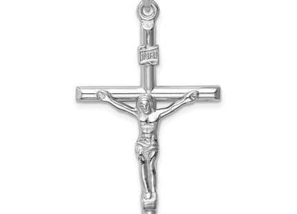 14K white gold crucifix pendant