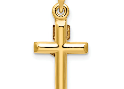 14k Two-tone Hollow Crucifix Pendant, 23 x 11mm