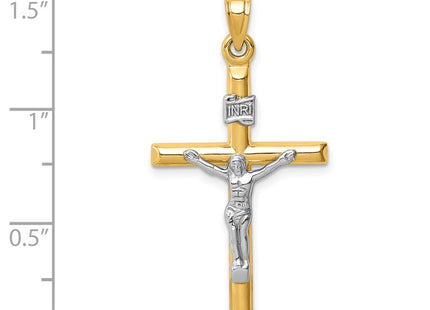 14k Two-tone Hollow Crucifix Pendant (Style XR1846)