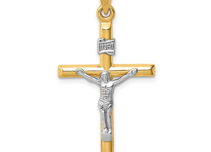 14k Two-tone Hollow Crucifix Pendant (Style XR1846)
