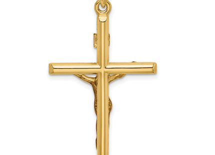 14k Two-tone Hollow Crucifix Pendant, 43 x 25mm