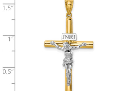 14K gold crucifix pendant, another view