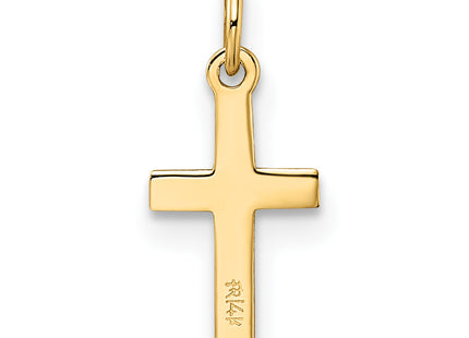 14k Polished Solid Cross Pendant