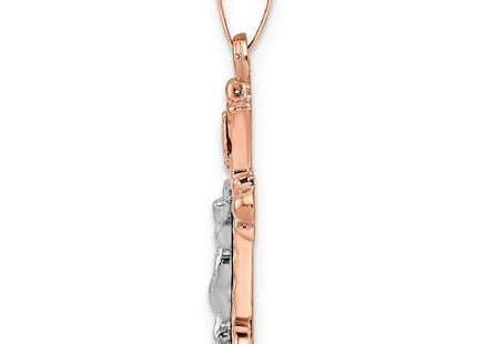 14K rose gold fleur de lis pendants & charm, alternate view