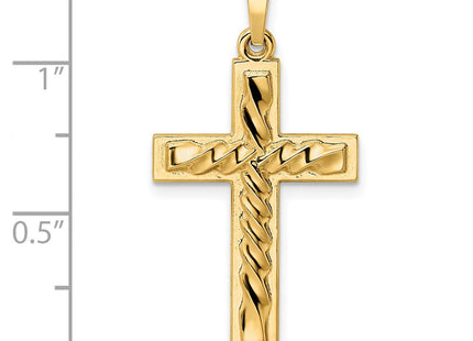 14K gold cross pendant, another view