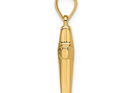 14k Polished Diamond-cut Reversible Puffed Cross Pendant (Style XR1876)