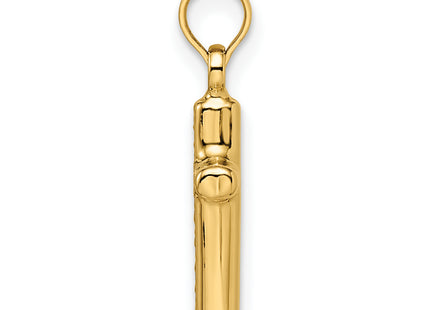 14k Polished Diamond-cut Reversible Puffed Cross Pendant, 19.4 x 8.74mm
