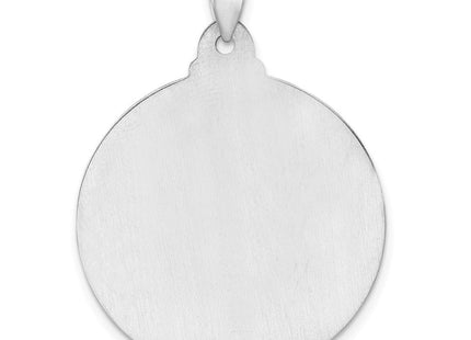 14k White Gold Polished and Satin Hollow Jesus Face Disc Pendant (Style XR1889)