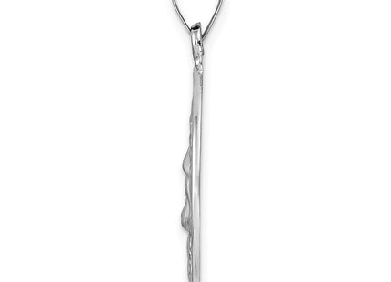 14K white gold disc pendant, alternate view