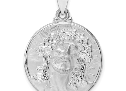 14K white gold disc pendant