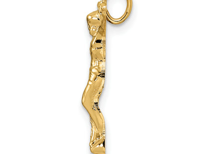 14k Polished Solid Risen Christ Chain Slide, 28.22 x 21.6mm