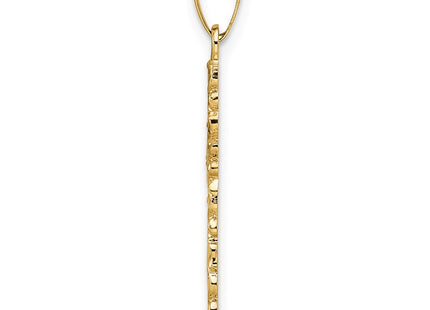 14K gold cross pendant, alternate view