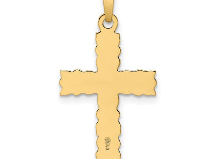 14K gold cross pendant, further view
