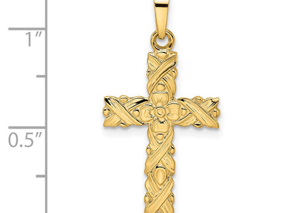14K gold cross pendant, another view