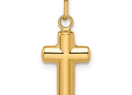 14k Polished Puffed Cross Pendant