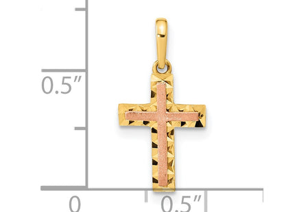 14K gold cross pendant, alternate view