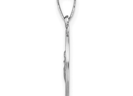 14k White Gold Polished and Satin Hollow St Anthony Medal Pendant (Style XR1919)