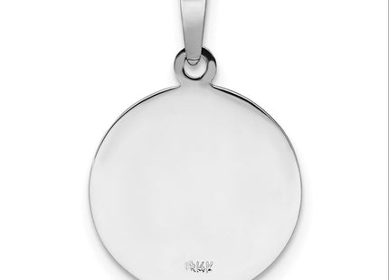 14k White Gold Polished and Satin Hollow St Anthony Medal Pendant (Style XR1919)