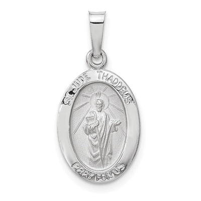 14K white gold oval pendants & charm