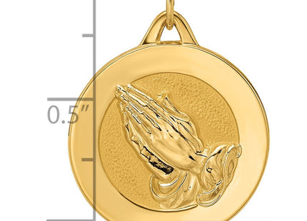 14K gold disc pendant, another view