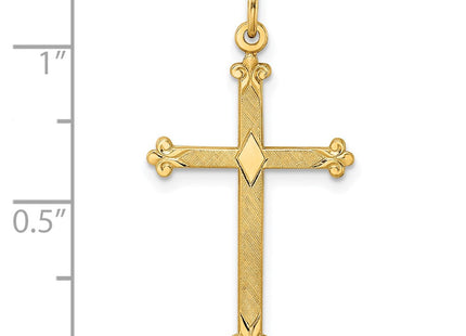 14K gold cross pendant, another view