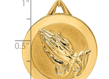 14K gold disc pendant, another view