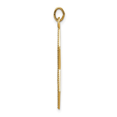 14K Polished and Textured Solid Star of David Pendant, 32.7 x 29.8mm