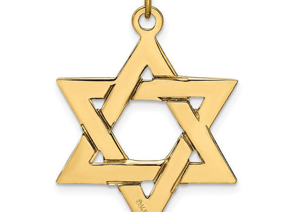14k Polished Solid Star of David Pendant (Style XR1961)