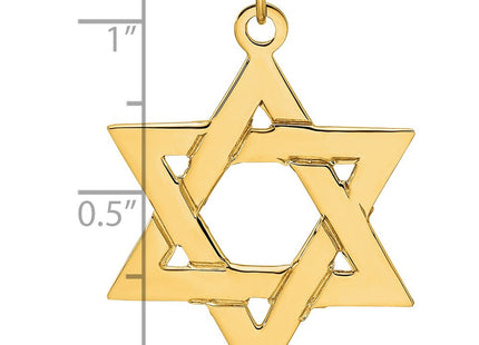 14k Polished Solid Star of David Pendant (Style XR1961)