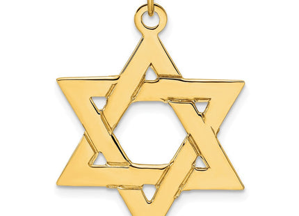 14k Polished Solid Star of David Pendant (Style XR1961)