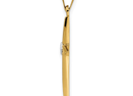 14K gold cross pendant, alternate view
