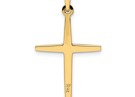 14k Two-tone Polished Solid Diamond Shape Center Cross Pendant, 31 x 17.9mm