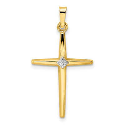 14K gold cross pendant