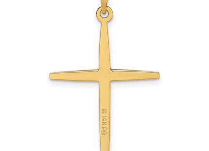 14k Two-tone Polished Solid Diamond Shape Center Cross Pendant (Style XR1966)