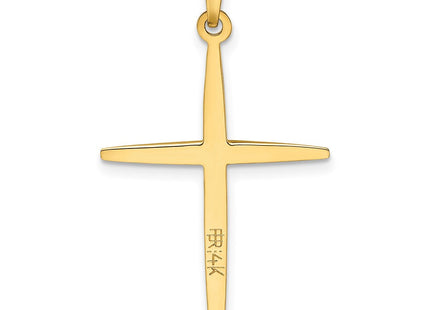 14k Two-tone Polished Solid Double Cross Pendant (Style XR1972)