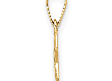 14K gold cross pendant, alternate view