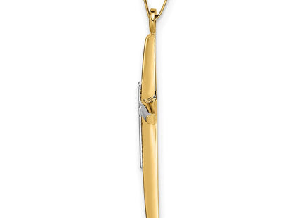 14K gold cross pendant, alternate view