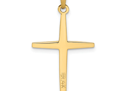 14k Two-tone Polished Solid Double Cross Pendant, 32 x 18mm