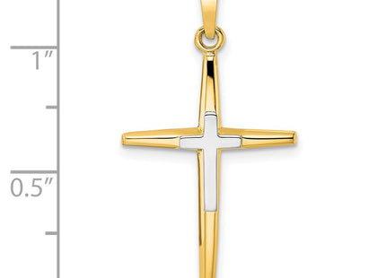 14K gold cross pendant, another view