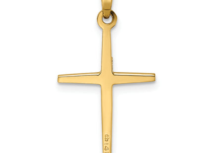 14k Two-tone Polished Solid Double Cross Pendant, 27 x 14.5mm