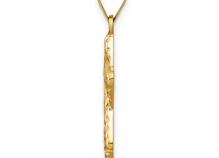 14k Polished and Textured Solid Star of David Pendant (Style XR1977)