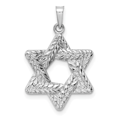 14K white gold star pendant