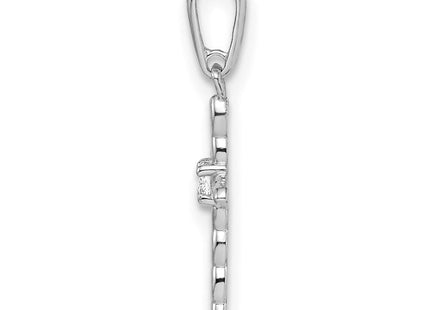 14k White Gold CZ Cross Pendant (Style XR1990)