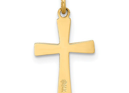 14K gold cross charm, further view